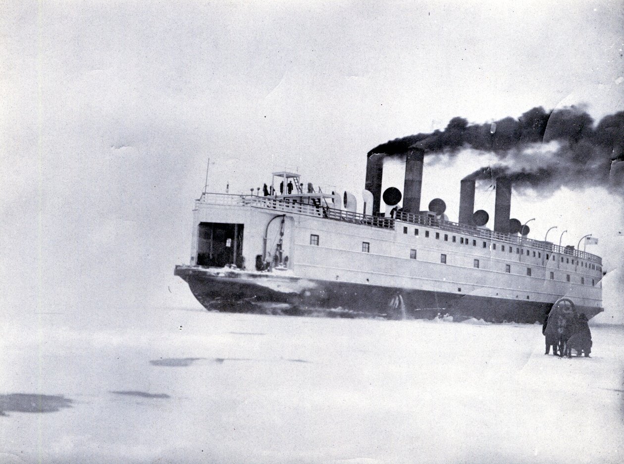 Det isbrydende togfærgeskib SS Baikal, Baikal-søen af English Photographer