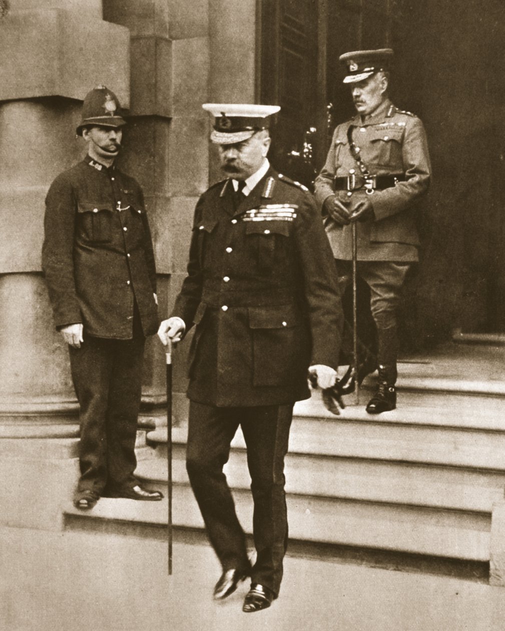 Det sidste fotografi af Lord Kitchener, fra The Illustrated War News, 14. juni 1916 (sepia-foto) af English Photographer