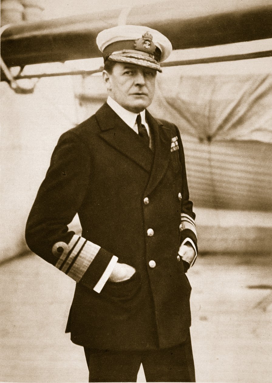 Viceadmiral Sir David Beatty, G. C. B., øverstkommanderende for Battle-Cruiser Fleet, 1914-19 af English Photographer