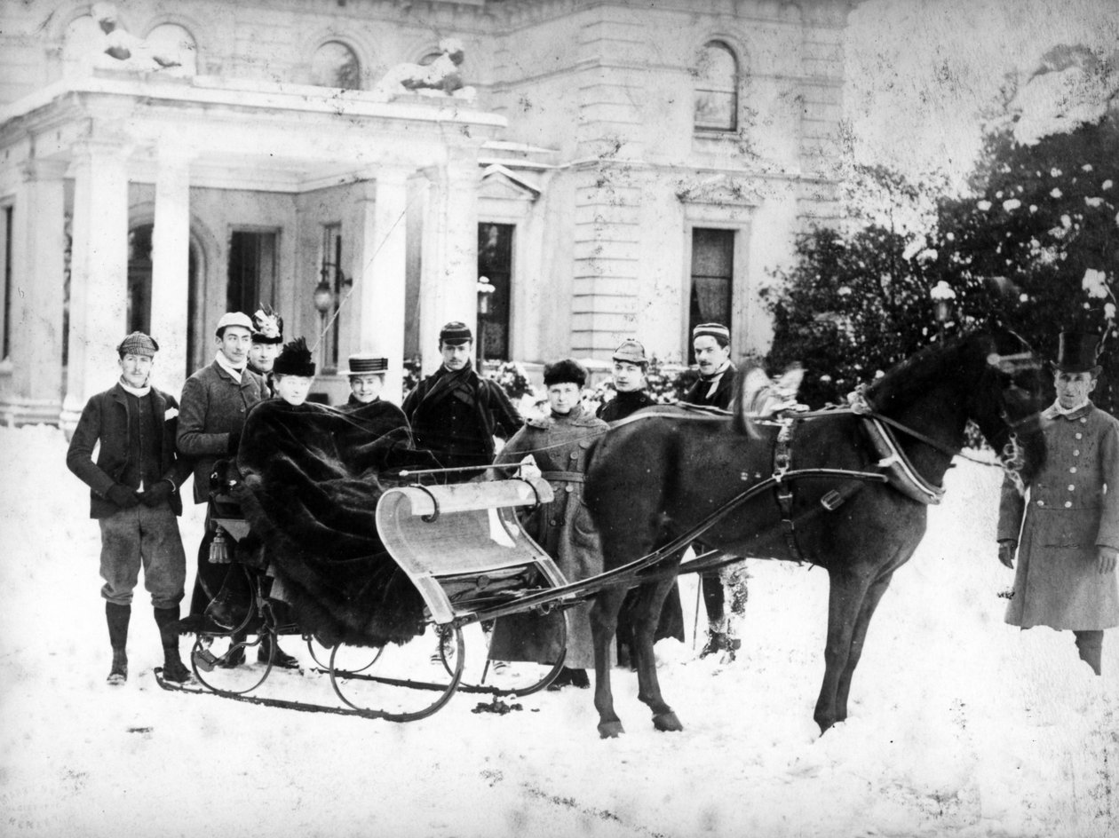 Victoriansk slædetur, ca. 1870-99 af English Photographer
