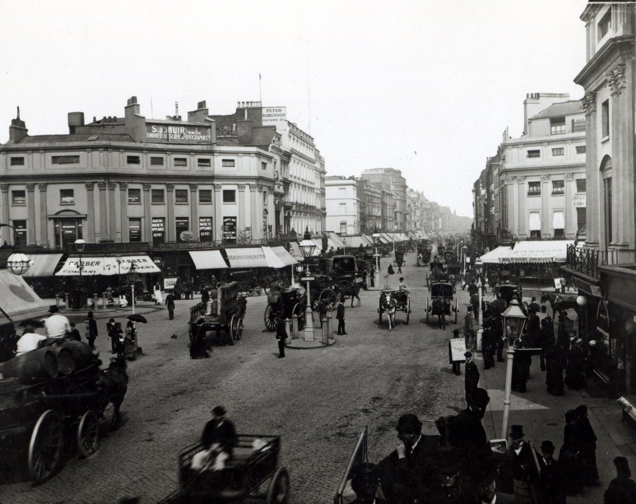 Udsigt ned ad Oxford Street, London, ca. 1890 af English Photographer