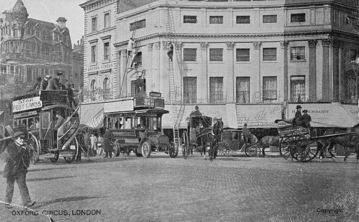 Udsigt over Oxford Circus, ca. 1900 af English Photographer