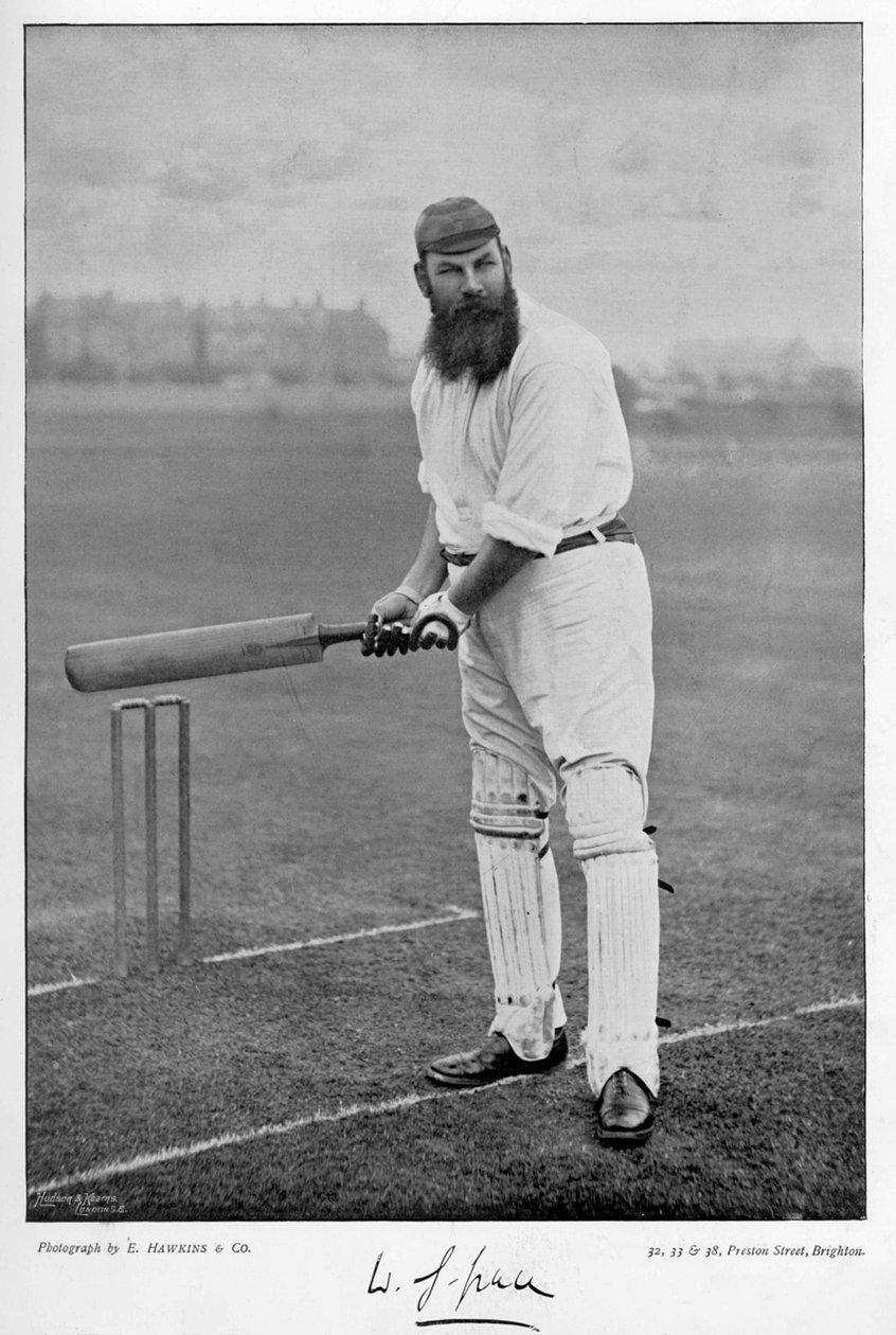 W.G. Grace, fra Famous Cricketers and Cricket Grounds, udgivet af Hudson og Kearns, 1895 af English Photographer