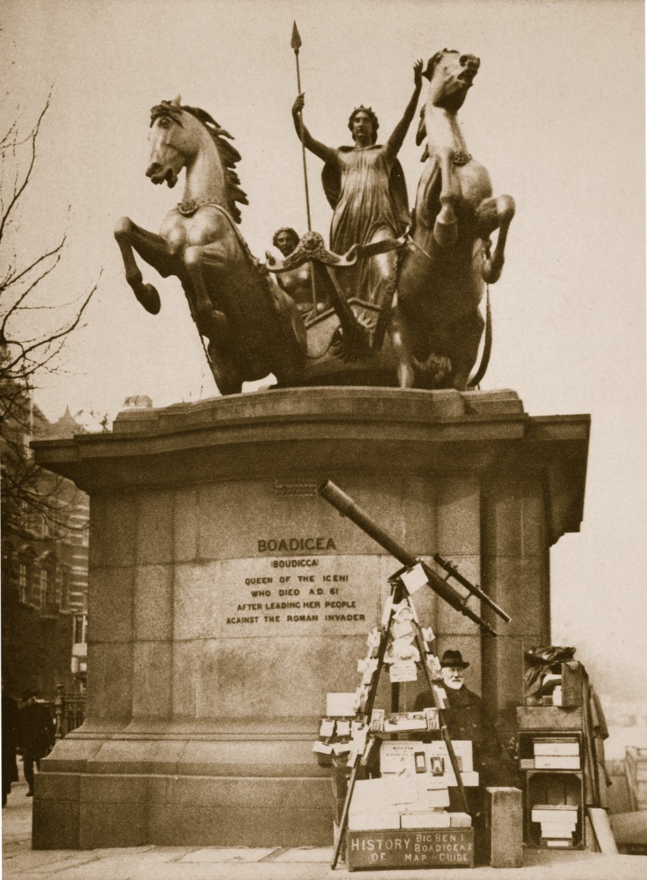 Westminster Bridge Monument til Boadicea (sepia foto) af English Photographer