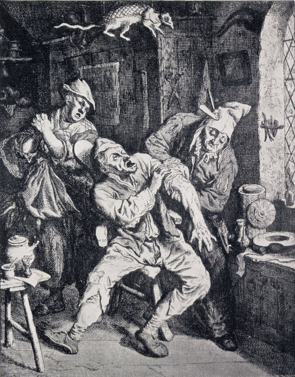 En frisør-kirurg, der opererer på sit kontor af English School