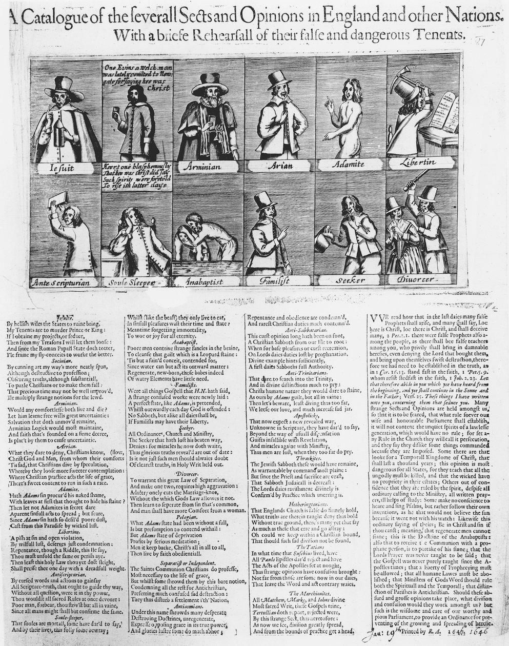 Et katalog over de forskellige sekter og meninger i England og andre lande, 1646 af English School