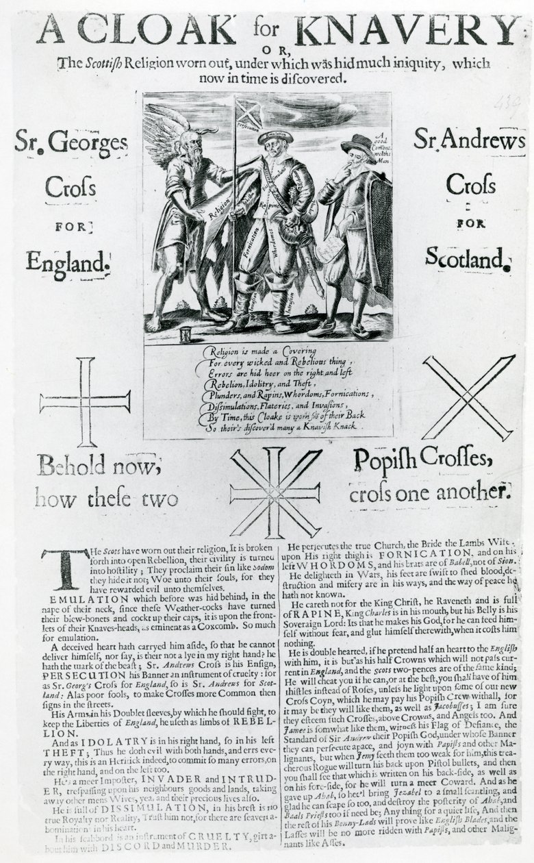 A Cloak for Knavery, 1642 (gravering og bogtryk) af English School