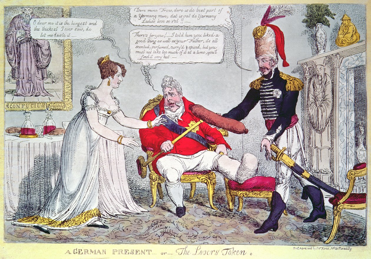 En tysk gave eller et kærlighedsstempel, 1816 af English School