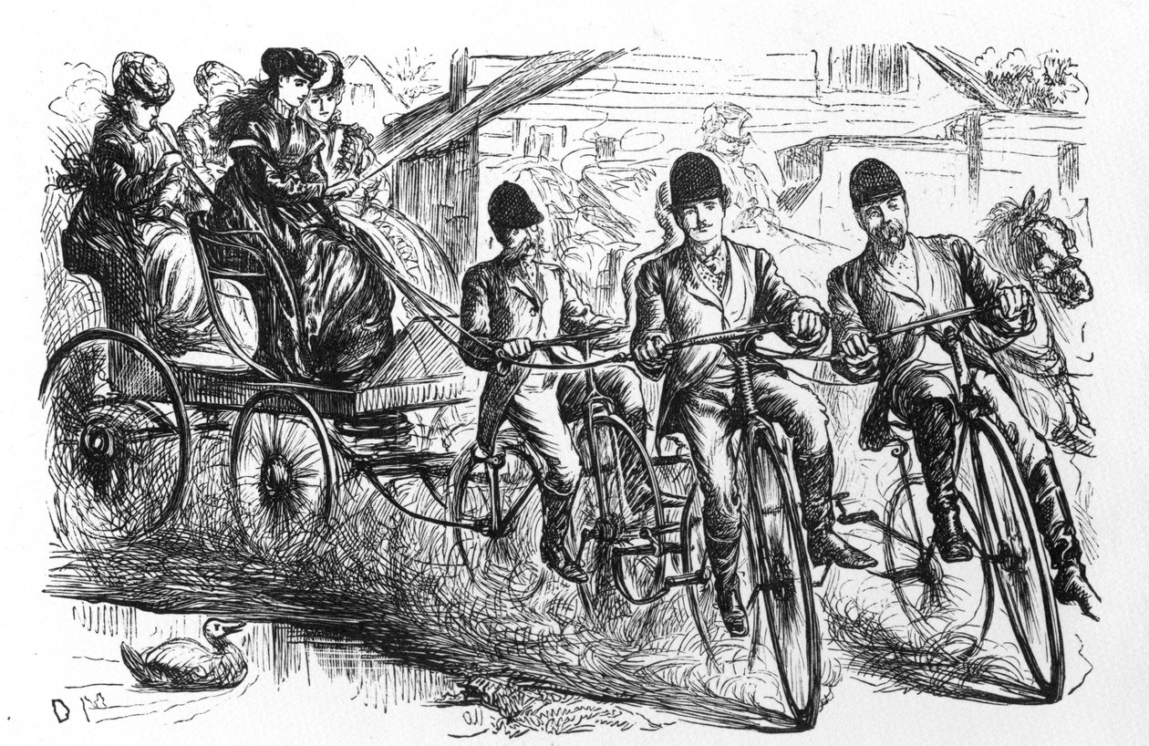 En ny idé. Til Brighton og tilbage på ingen tid, tegneserie fra "Punch", offentliggjort den 21. august 1869 af English School