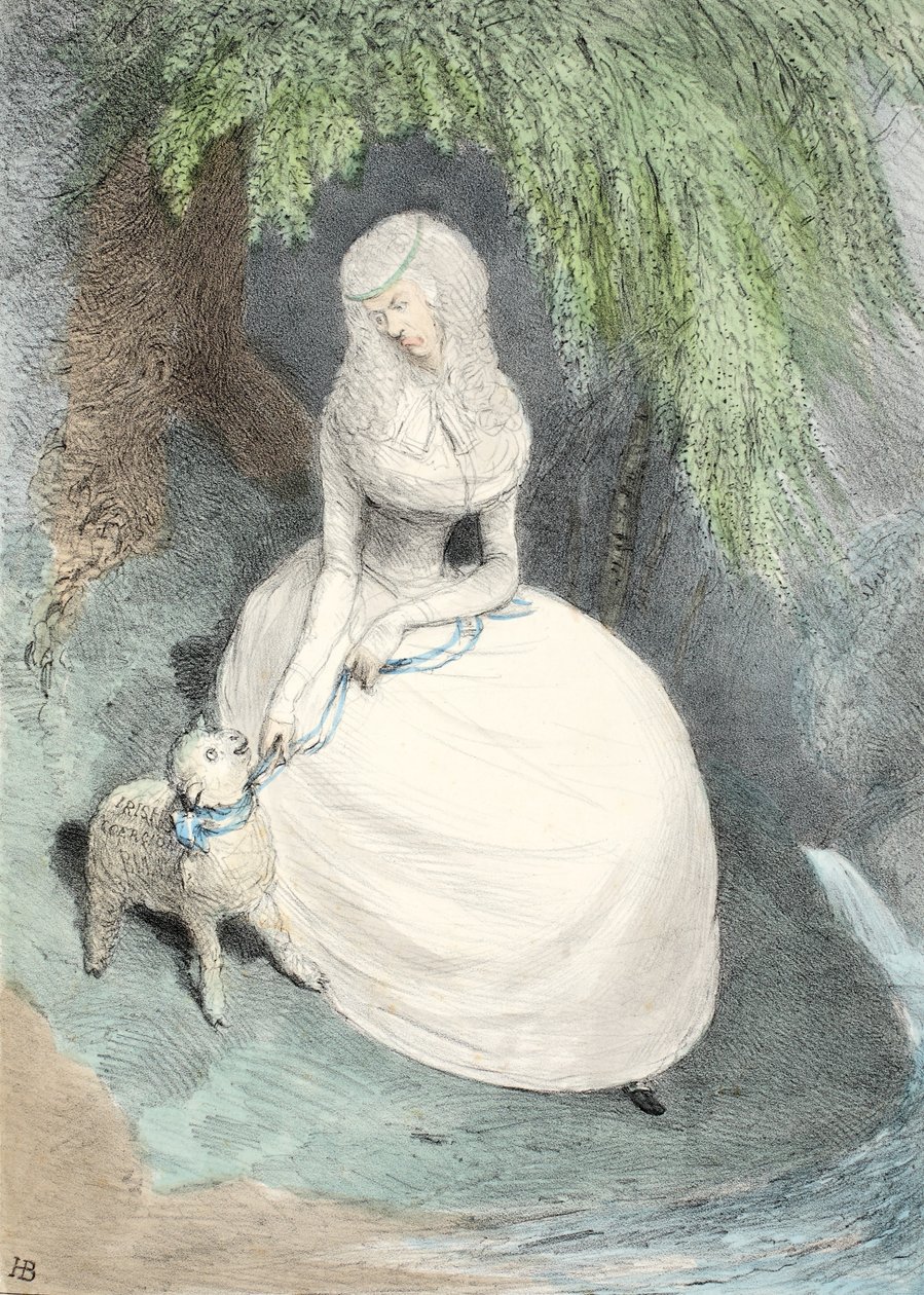 En undersøgelse for Sternes Maria, 1833 (håndkoloreret gravering) af English School