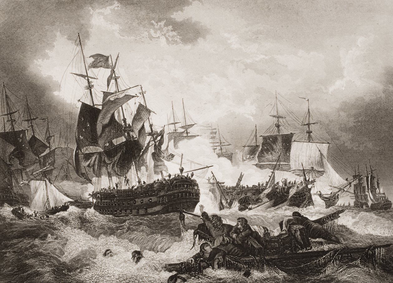 Admiral Duncans sejr over den hollandske flåde i Nordsøen, illustration fra 