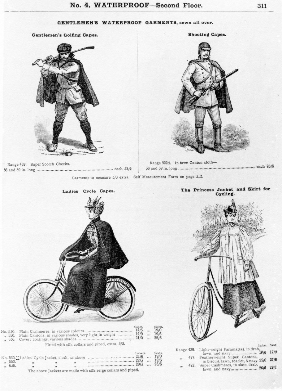 Annonce for friluftstøj, ca. 1880-1900 af English School