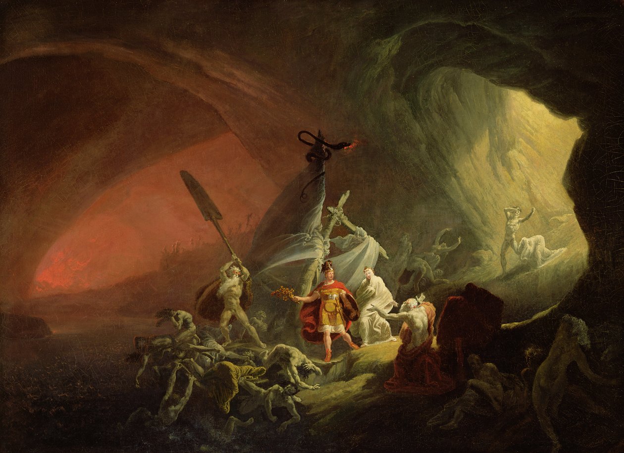 Æneas og Sibylle, ca.1800 af English School