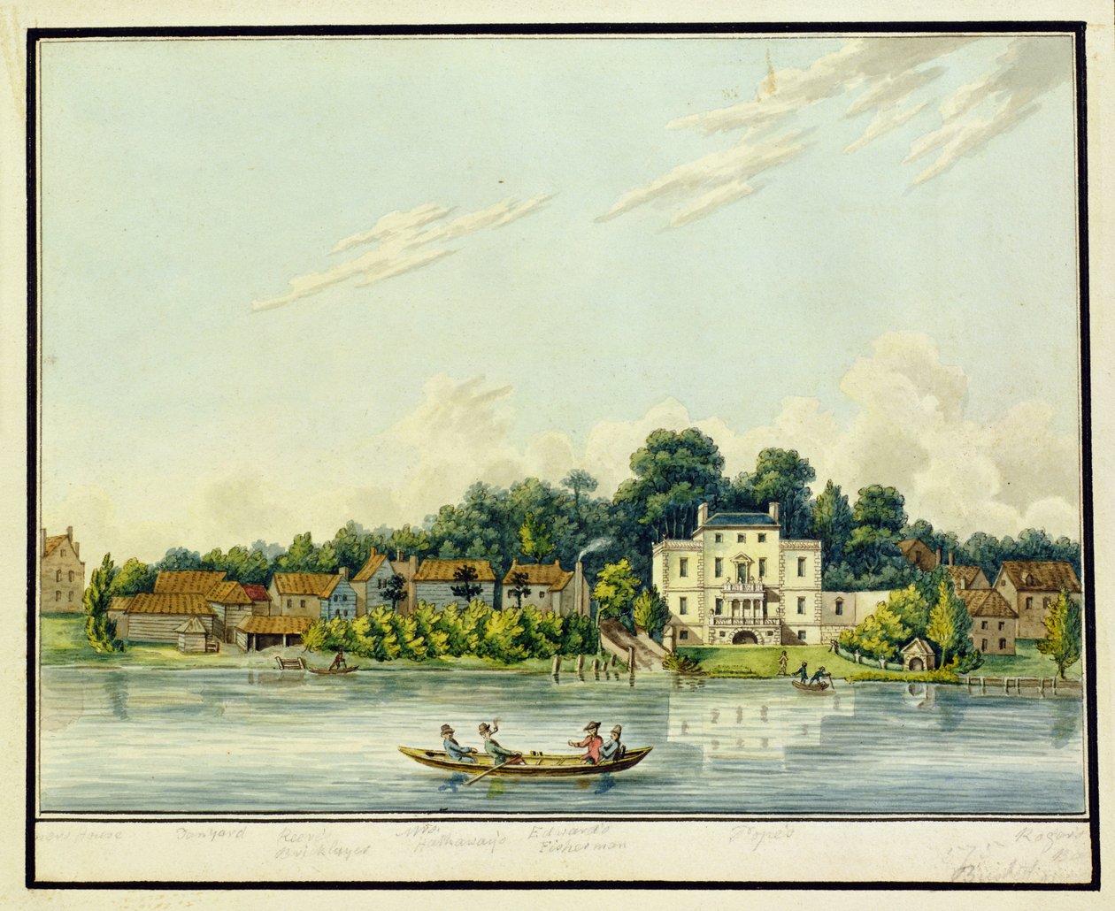 Alexander Popes Twickenham Villa, ca. 1800 (wc på papir) af English School