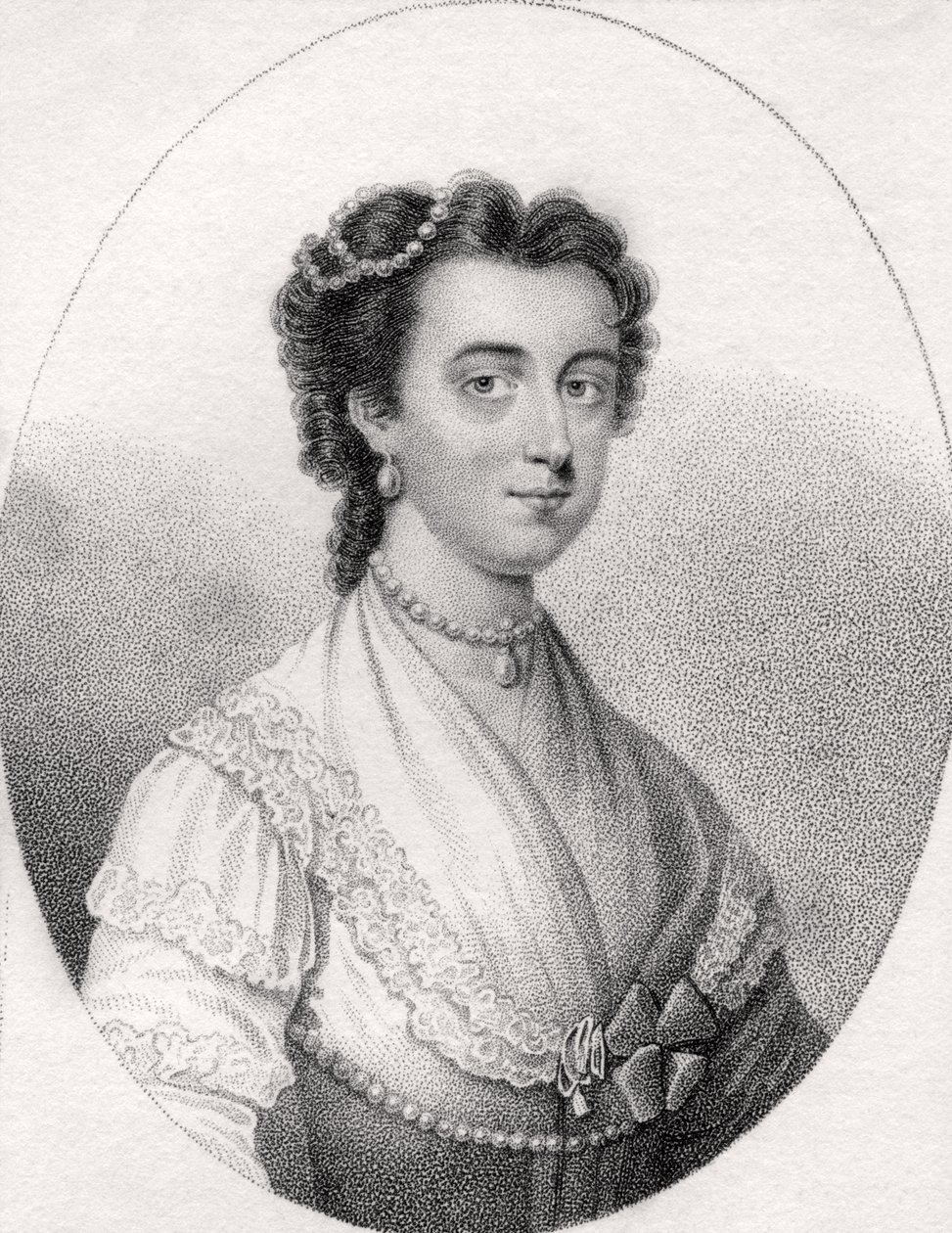 Anne Ingram, illustration fra "A catalogue of Royal and Noble Authors, Volume V", udgivet i 1806 af English School