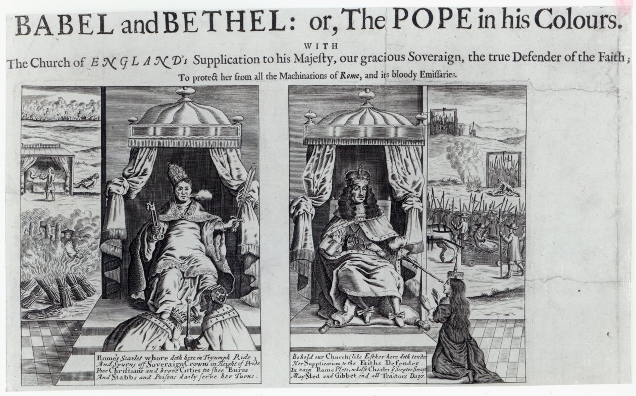 Babel og Betel: eller, paven i hans farver, 1679 af English School
