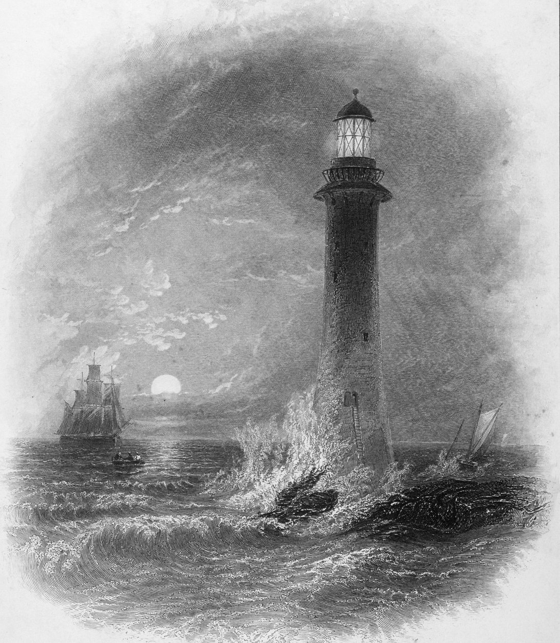 Bell Rock Lighthouse fra "Cyclopaedia of Useful Arts und Manufactures", redigeret af Charles Tomlinson, ca. 1880