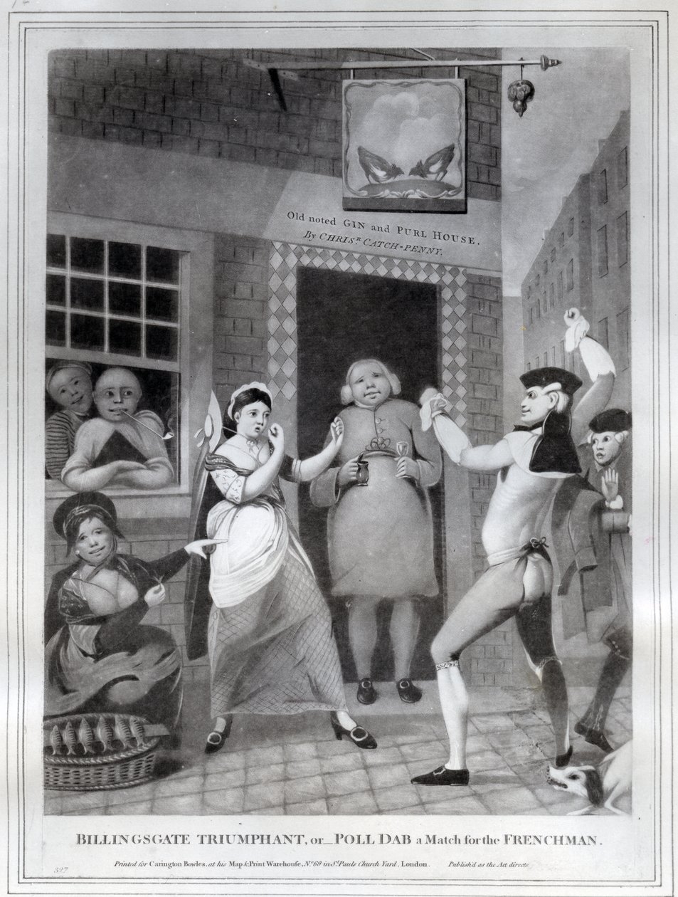 Billingsgate Triumphant, eller- Poll Dab a Match for the Frenchman, 1775 af English School