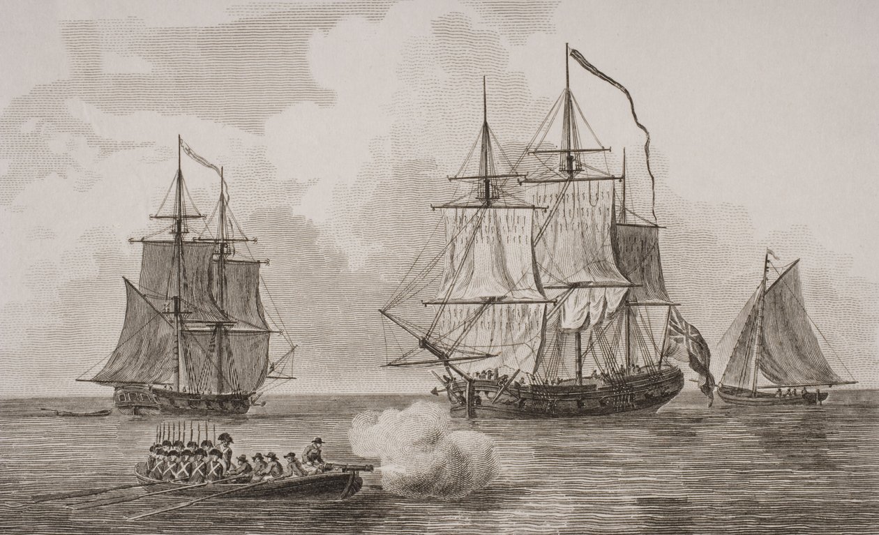 British Men of War, graveret af Thomas Milton (1743-1827) 1820 af English School