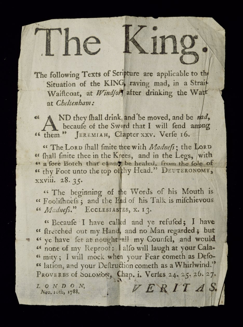 Broadsheet om kong George III