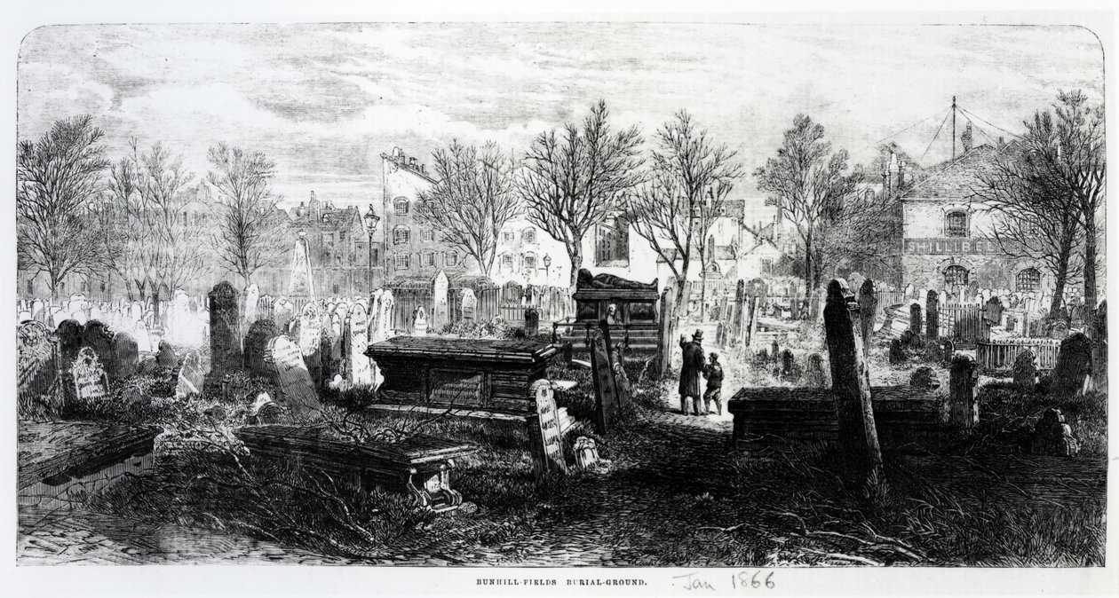 Bunhill Fields, januar 1866 af English School