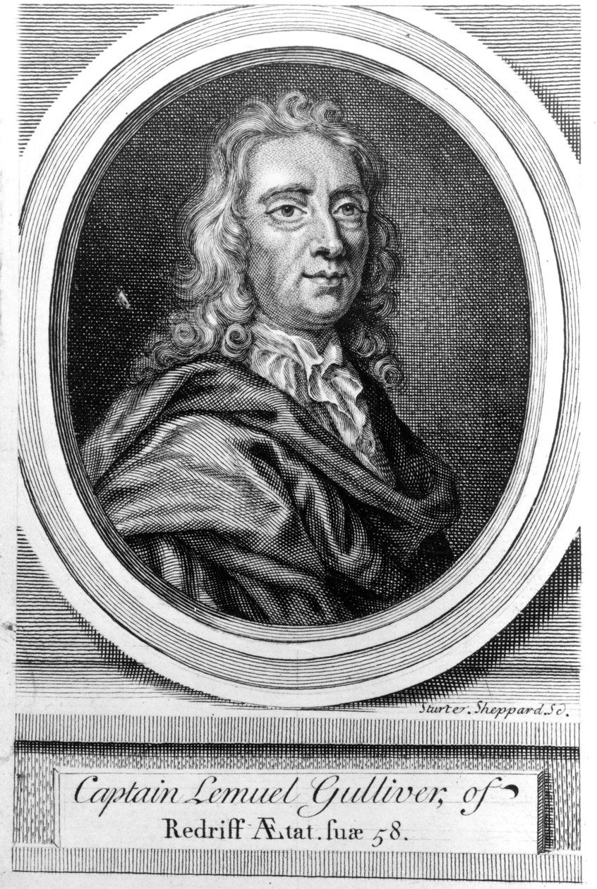 Kaptajn Lemuel Gulliver, 1726 af English School