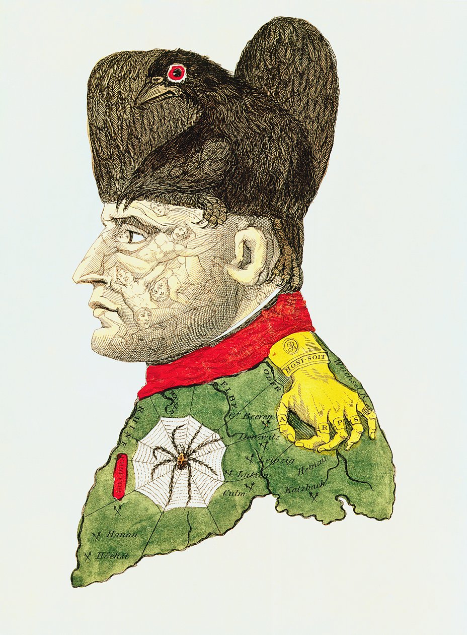 Karikatur af Napoleon Bonaparte (1769-1821) (farvestik) af English School
