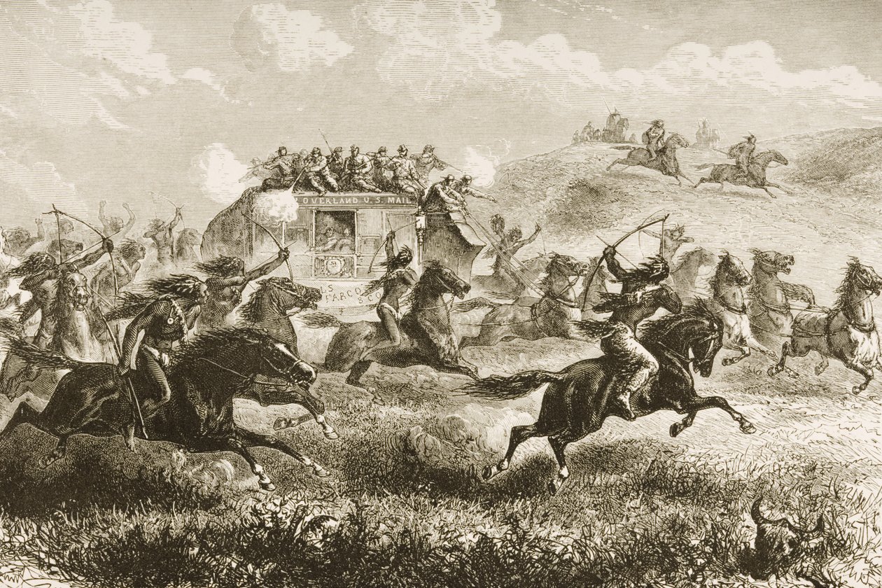 At bære amerikansk post over Sierra Nevada i 1860 fra 
