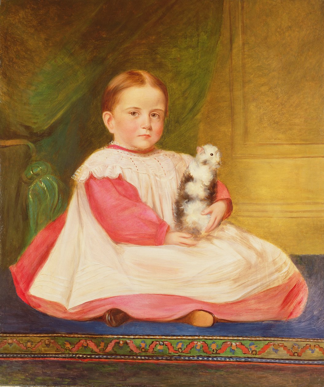 Barn med marsvin, ca. 1870 af English School