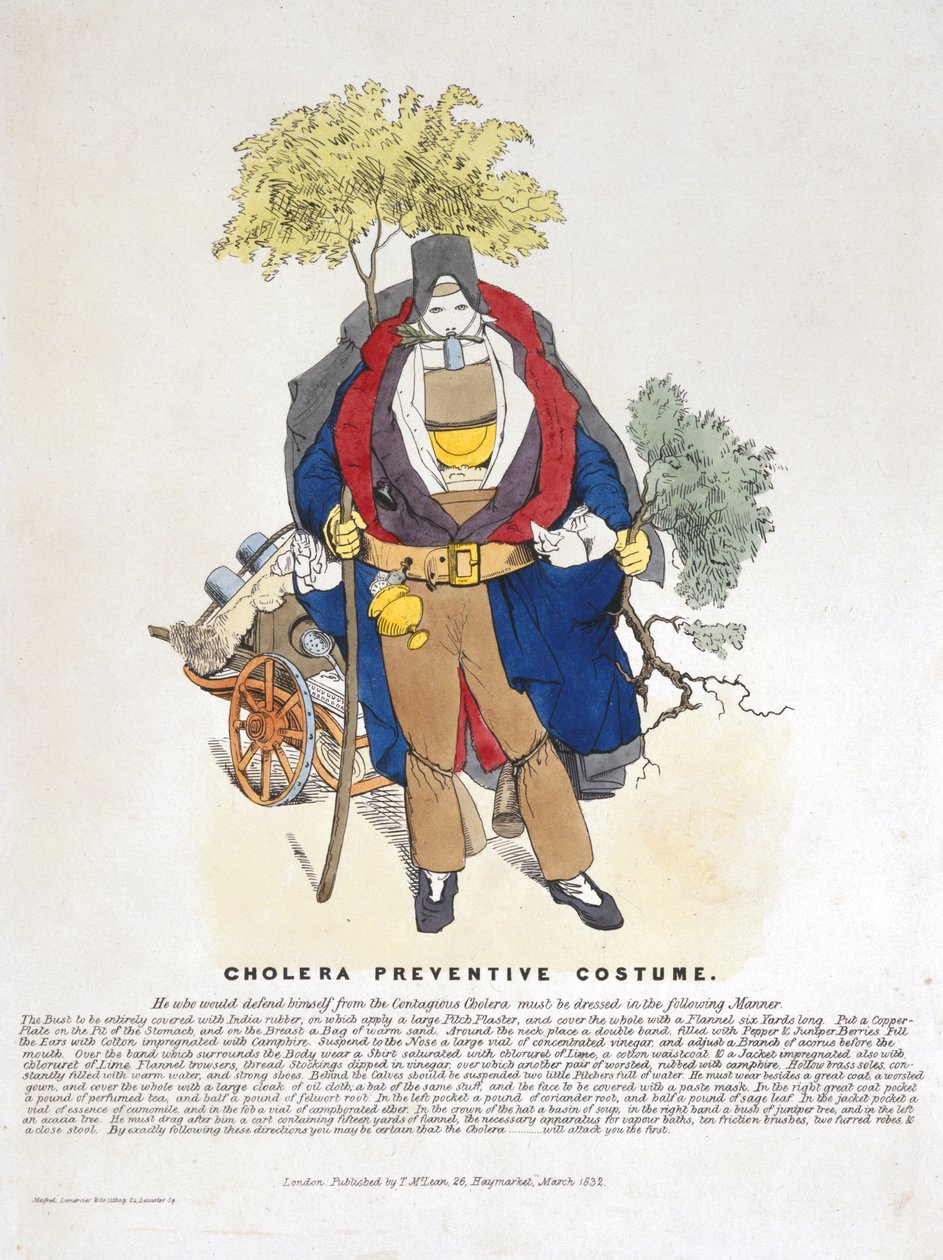 Kolera forebyggende kostume, marts 1832 af English School