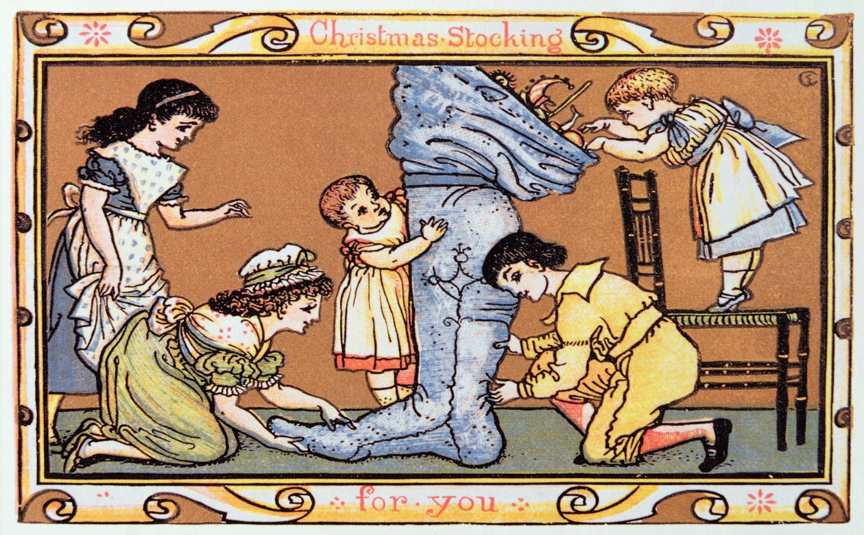 Julestrømpe til dig, et victoriansk julekort af English School