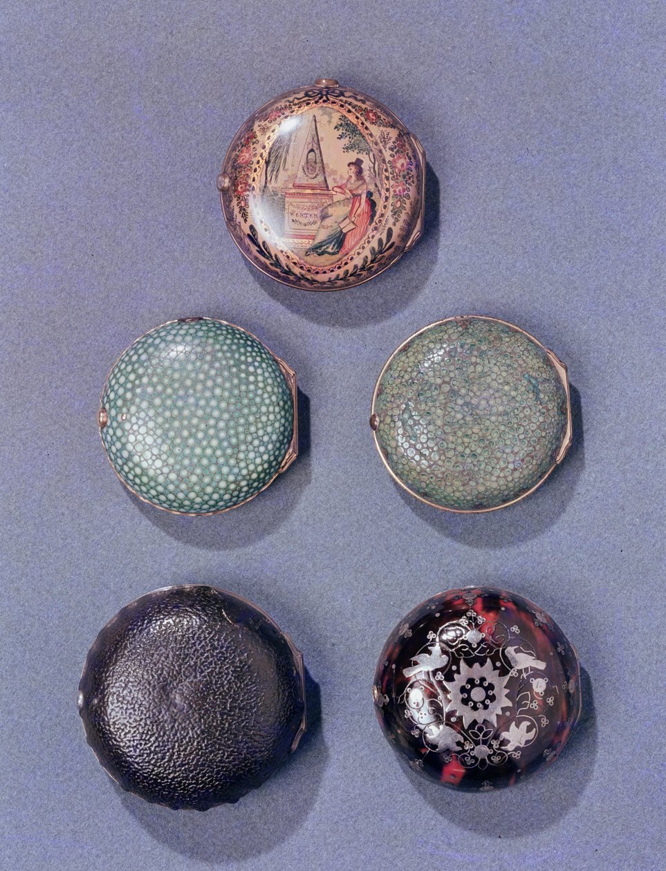 Samling af urkasser, 1700-tals (horn, skildpadde, shagreen) horn, hornskildpadde af English School