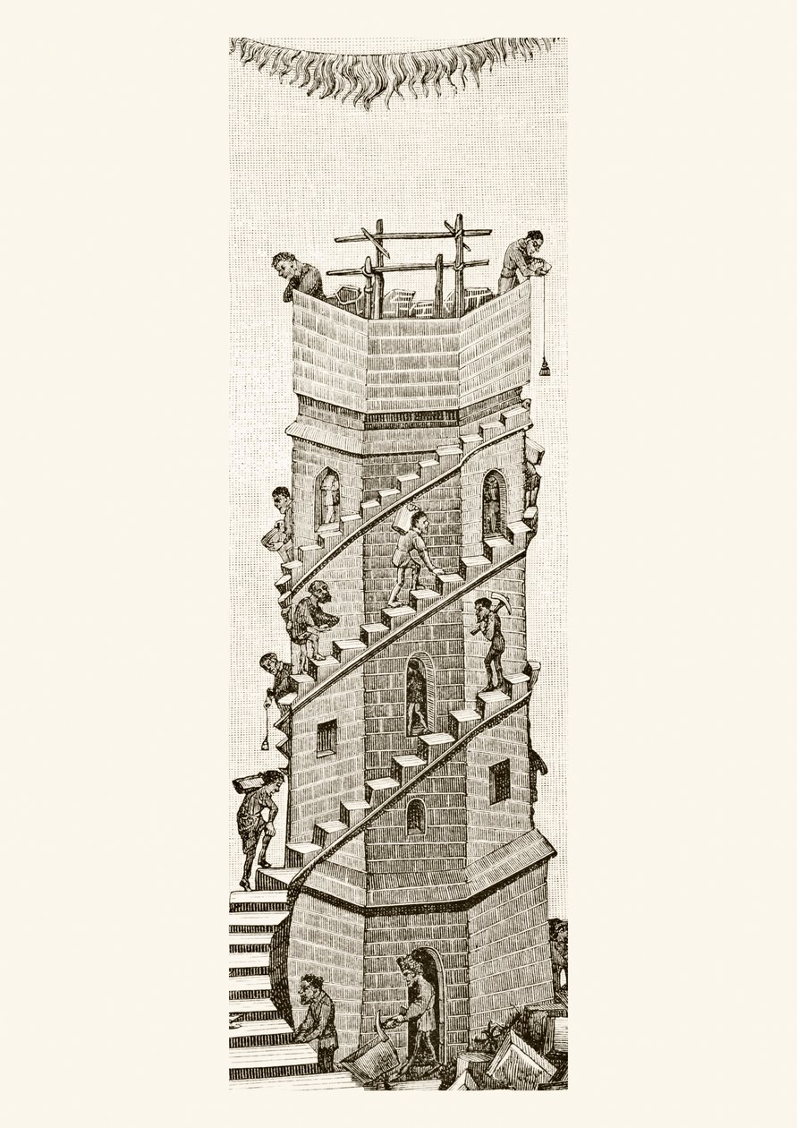 Opførelse af Babelstårnet, 1878 af English School