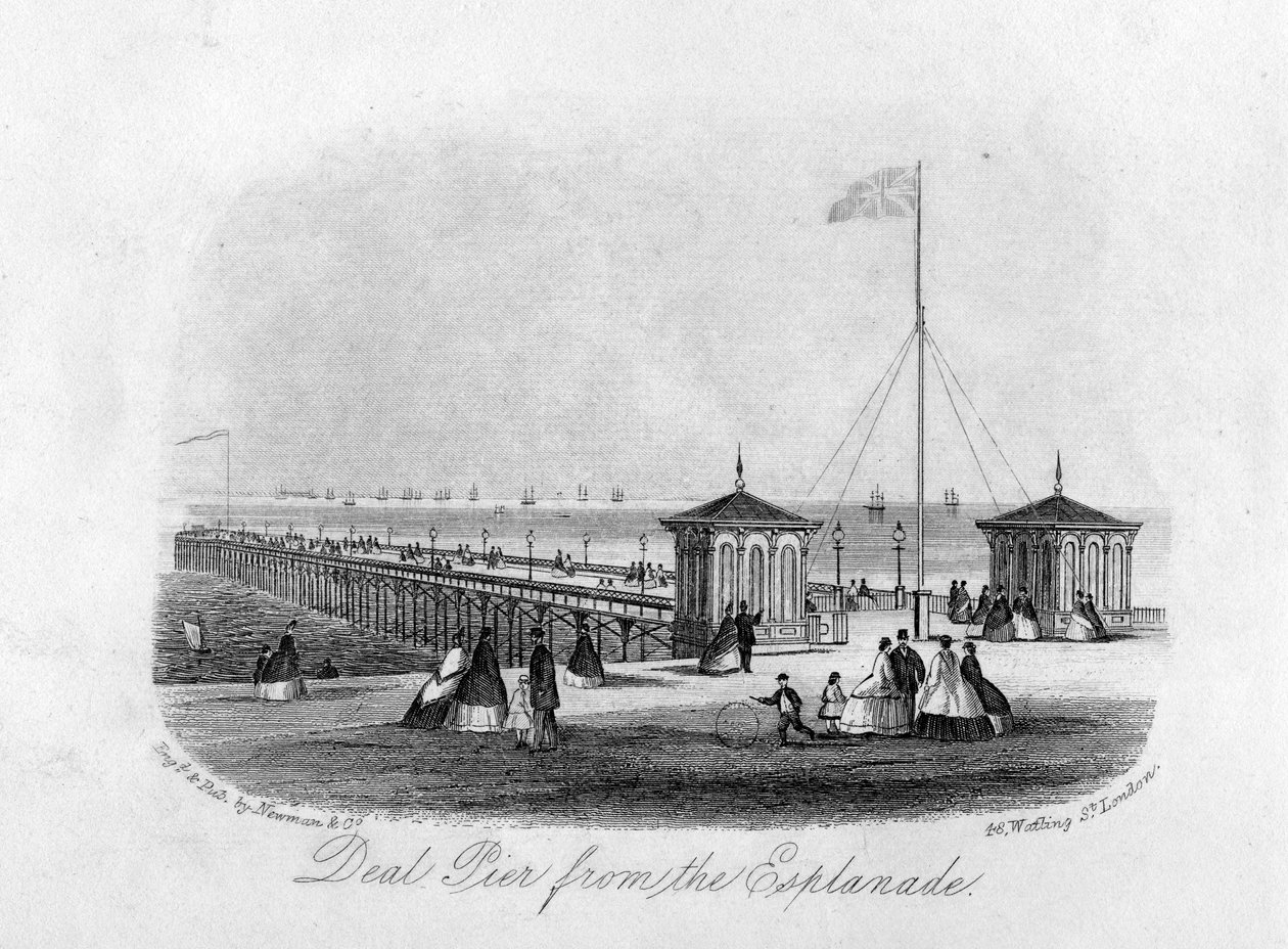 Deal Pier fra Esplanade, indgraveret af Newman und Co. af English School