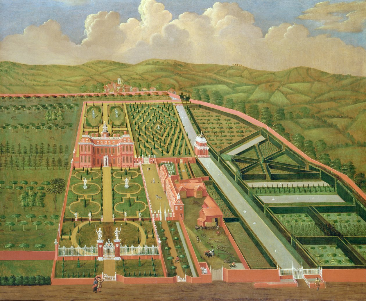 Denham Place, Buckinghamshire, ca. 1695 af English School