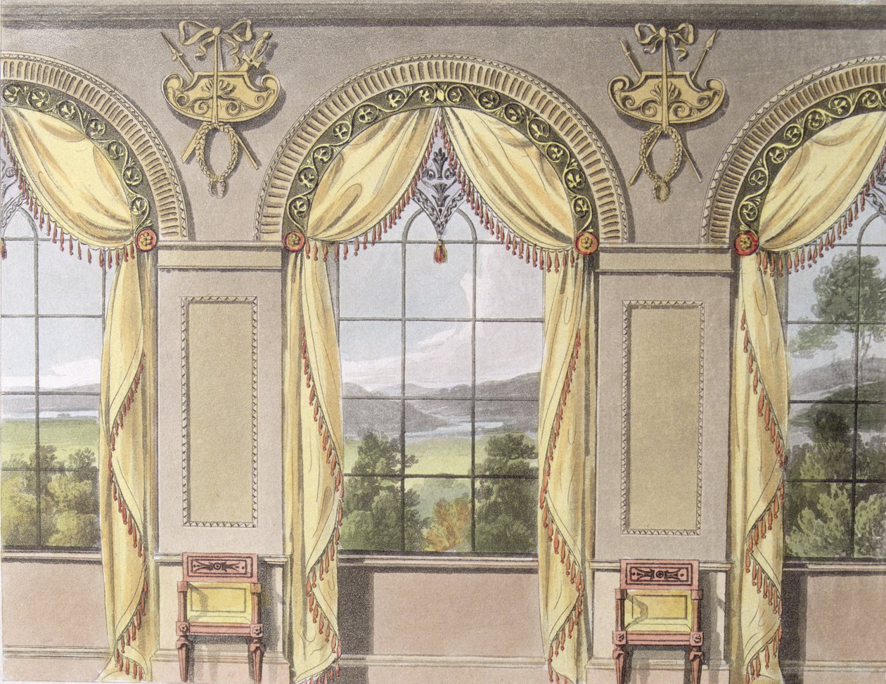 Spisestue, tallerken 88 fra Ackermanns Kunstlager, udgivet 1816 af English School