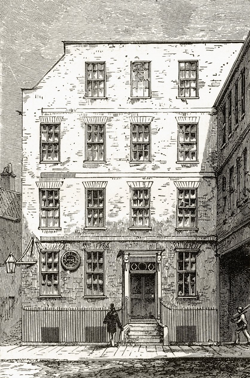 Dr. Samuel Johnsons hus på 17 Gough Square, fra 