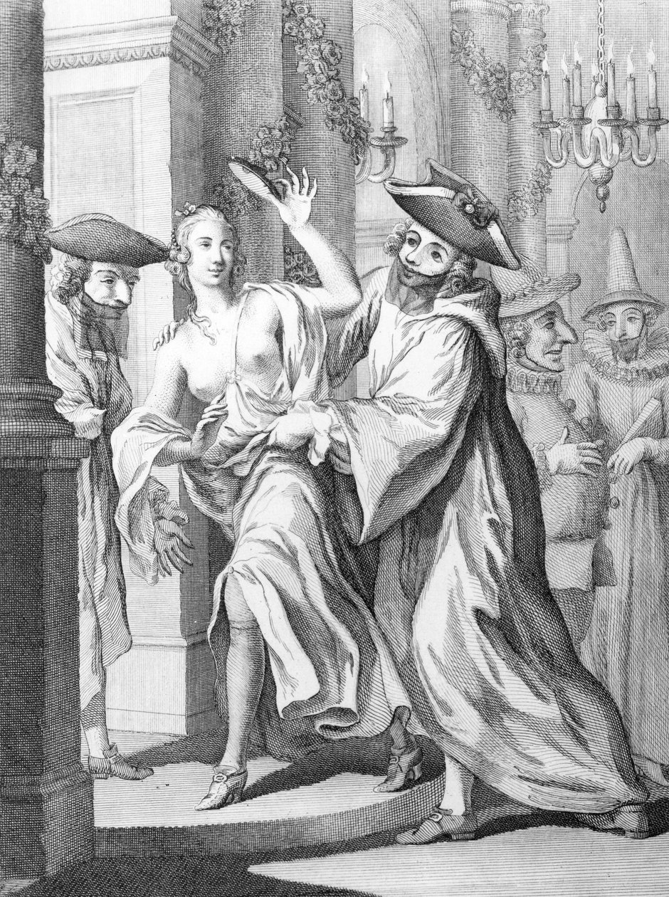 Elizabeth Chudleigh, grevinde af Bristol, klædt ud som Iphigenia, ca. 1749 af English School