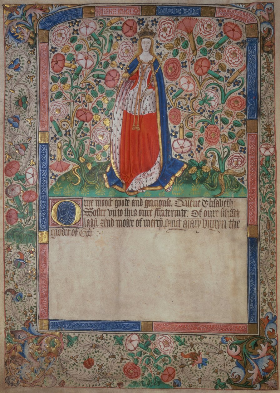 Elizabeth Woodville (ca. 1437-92) Dronningkonsort af kong Edward IV af England (1442-83) (se 125101 for detaljer) af English School