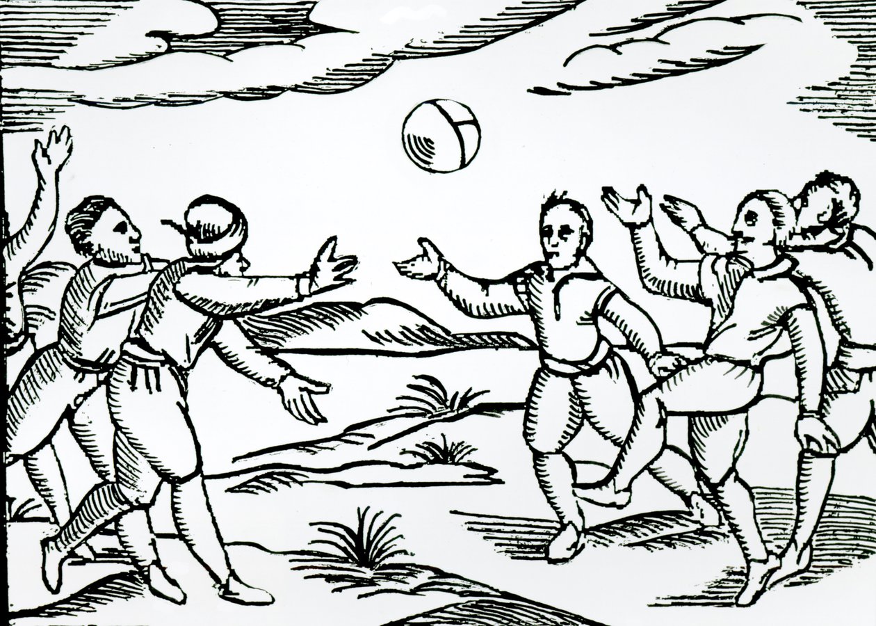 Elizabethan Football (træsnitstryk) af English School