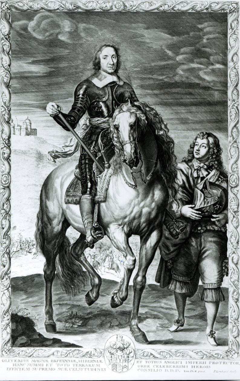 Ridesportræt af Oliver Cromwell (1599-1658) af English School