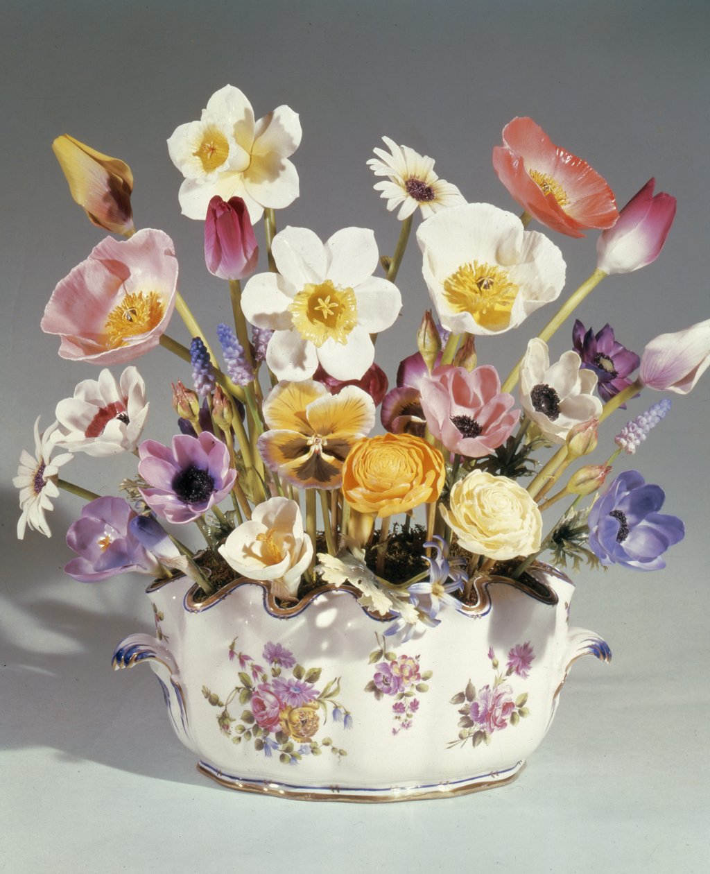 Blomster i en krukke, Royal Worcester (porcelæn) af English School