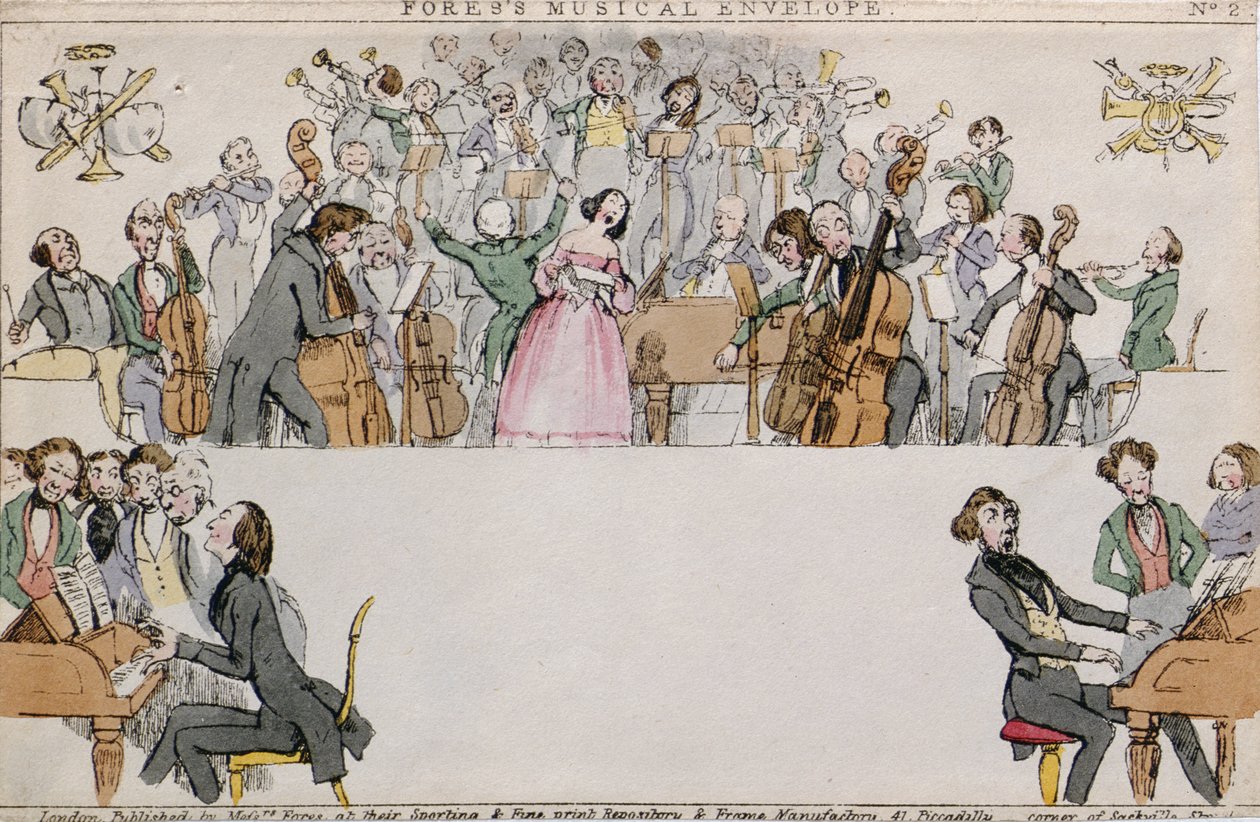 Foress Musical Envelope, pub. af herrer Fores, c. 1840 af English School