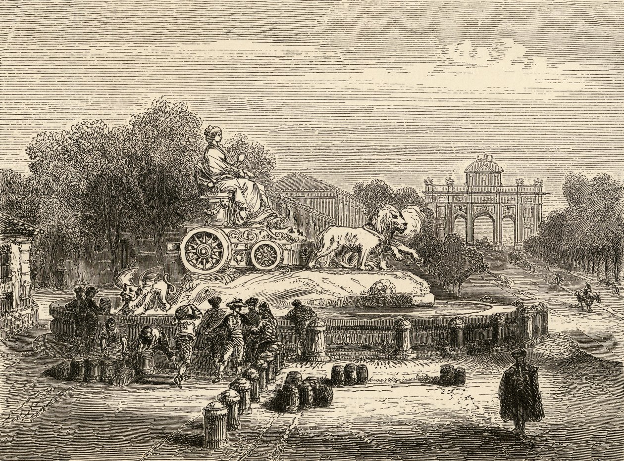 Fountain of Cibeles, Madrid, illustration fra 