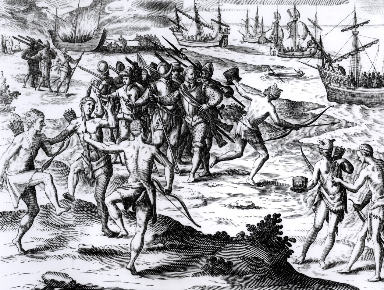 Francis Drake (ca. 1540-96) i den nye verden af English School