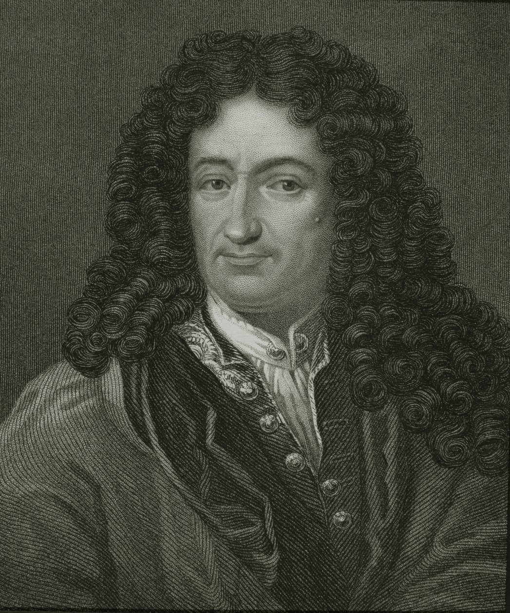 Godfrey William Leibnitz (1646-1716) fra "Gallery of Portraits", udgivet i 1833 af English School