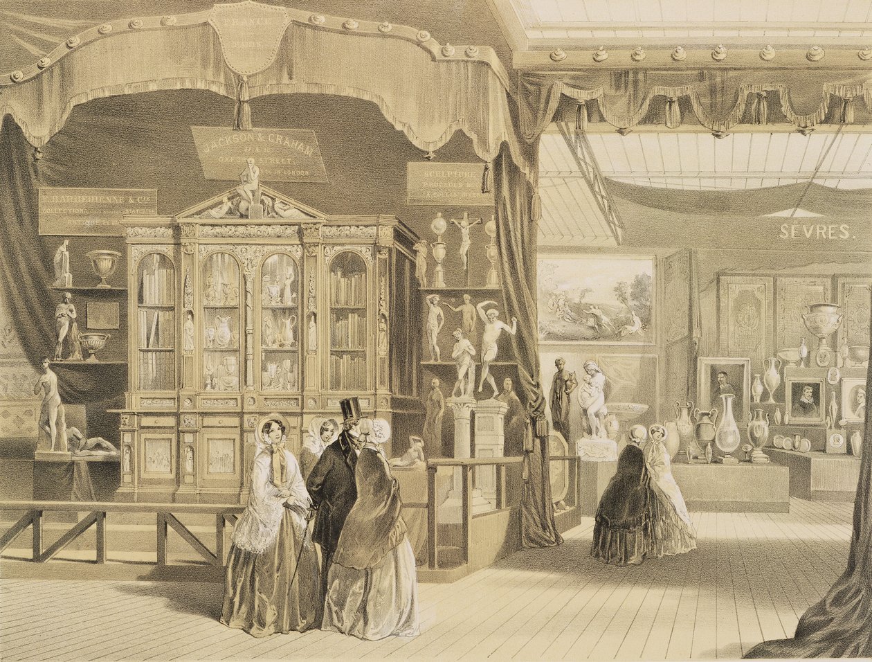 Great Exhibition, 1851, Frankrig (Sevres Court), fra Dickinsons Comprehensive Pictures af English School