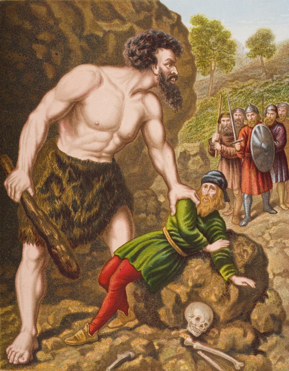 Great-Heart og hans ledsagere angriber Giant Slay-Good, illustration fra 