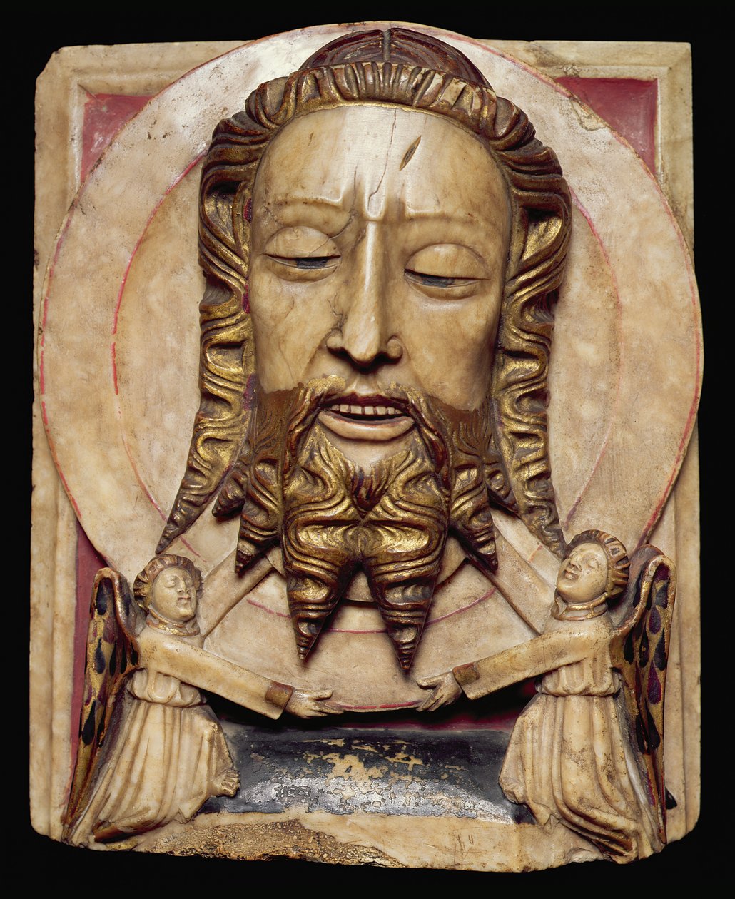 Hoved af Johannes Døberen på et fad, Nottingham, ca. 1450-1500 (alabast) af English School