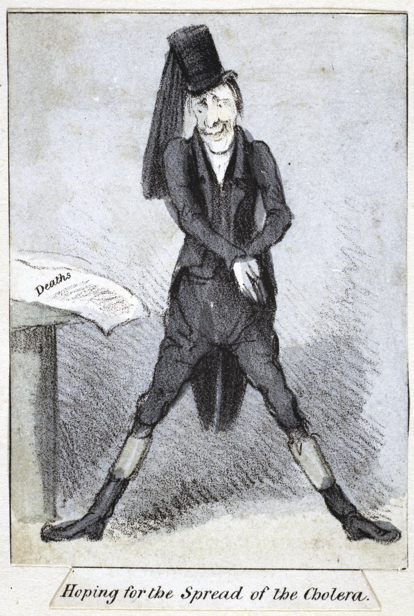 Håber på udbredelsen af koleraen, 1840-50 af English School